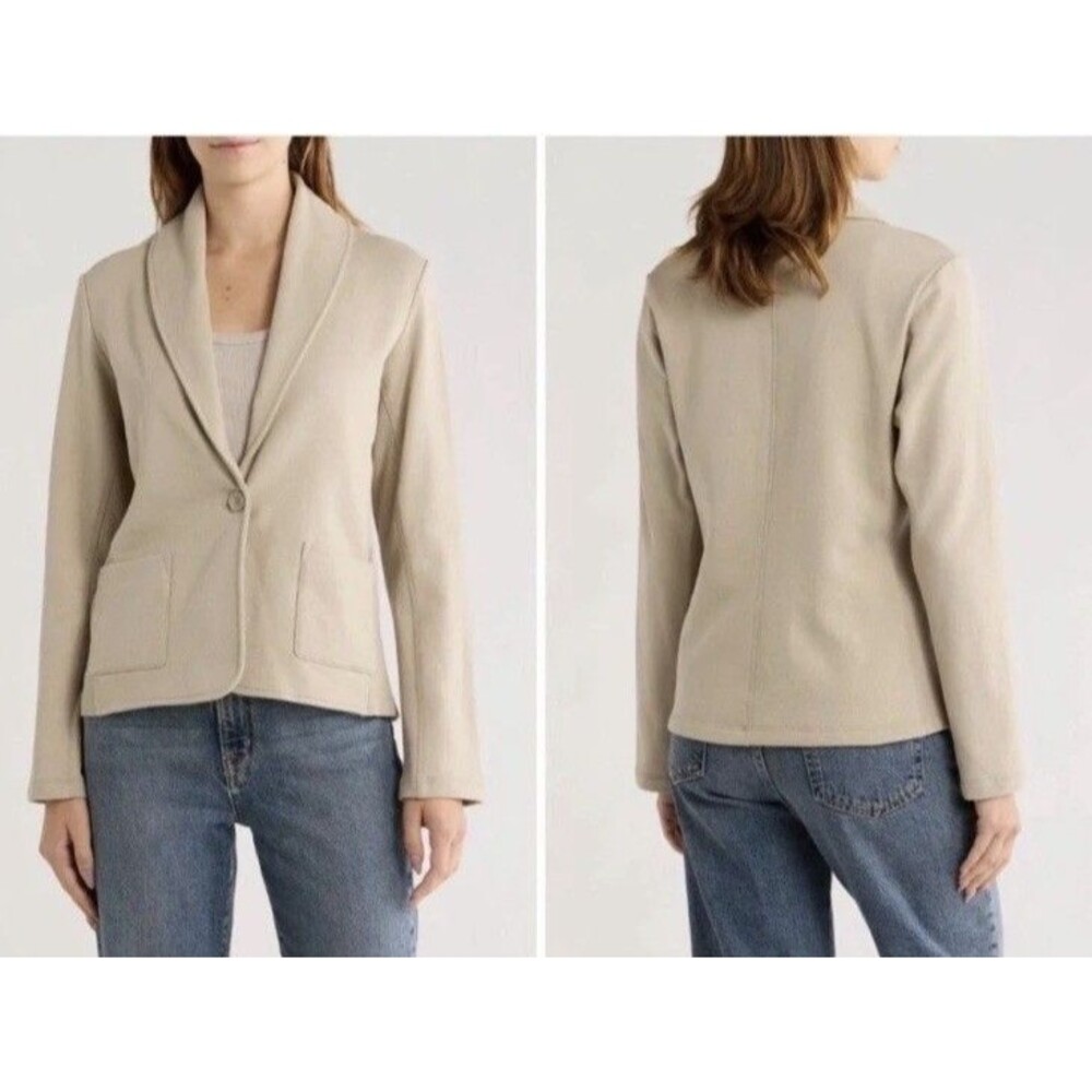James Perse French Terry Shawl Collar Blazer taupe Women's 3 US L